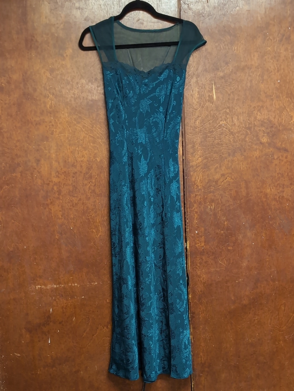 Victoria's Secret | Vintage Floral Jacquard Mesh Illusion Slit Maxi Dress